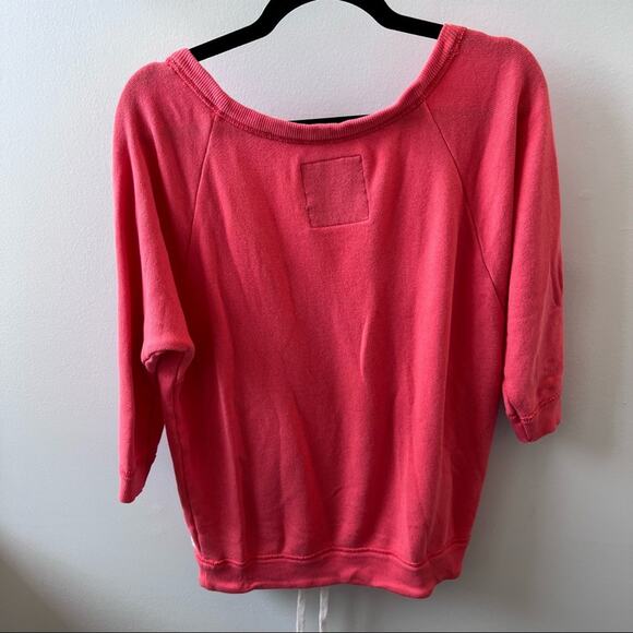 Y2K American Eagle Outfitters Coral Pullover Workout Sweatshirt Drawstring Waist - Picture 2 of 5